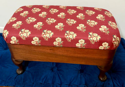Handcrafted Upholstered Stool with Antique Legs – Nightshade Scatter Design