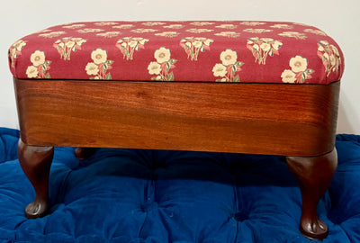Handcrafted Upholstered Stool with Antique Legs – Nightshade Scatter Design