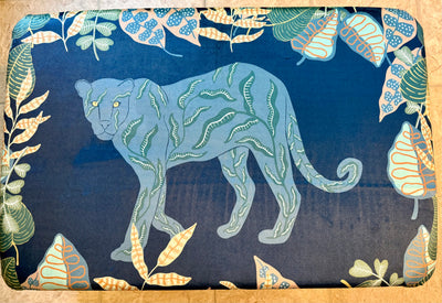 Jungle Flora Velvet Panther Stool