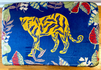 Jungle Flora Velvet Panther Stool