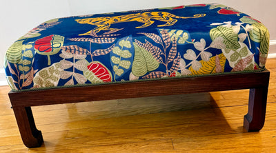 Jungle Flora Velvet Panther Stool