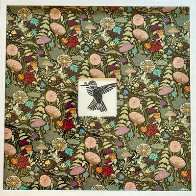“Hummingbird in the Garden” – Framed Mixed Media Art by Lilyanne Design