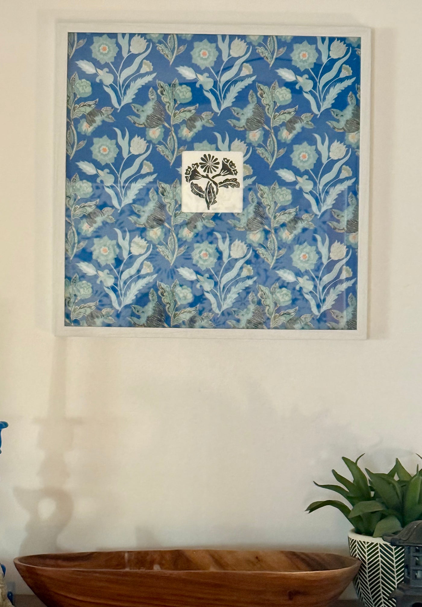 “Floral Harmony” – Framed Mixed Media Art by Lilyanne Design