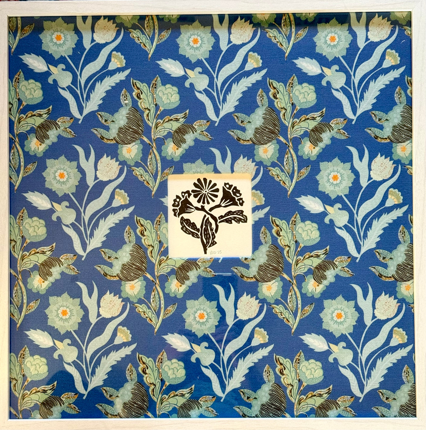 “Floral Harmony” – Framed Mixed Media Art by Lilyanne Design