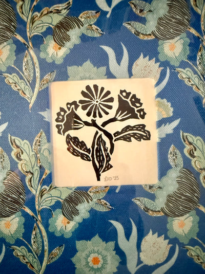 “Floral Harmony” – Framed Mixed Media Art by Lilyanne Design