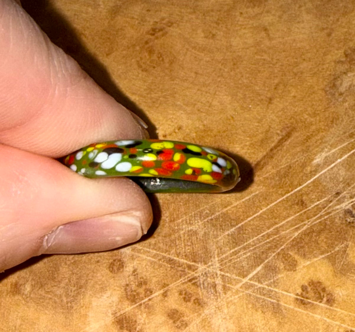 Green Splatter Pattern Ring – Lilyanne Design