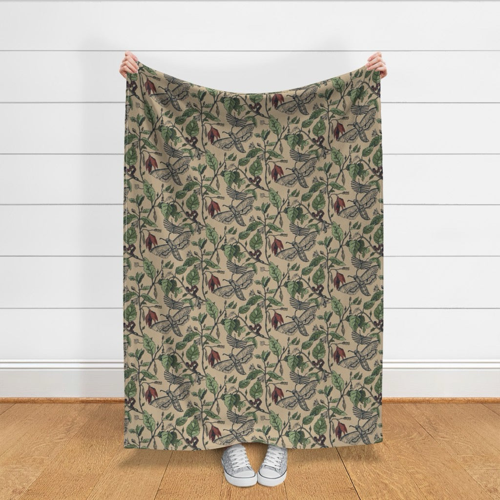 Umbral Bloom Velvet Throw Blanket