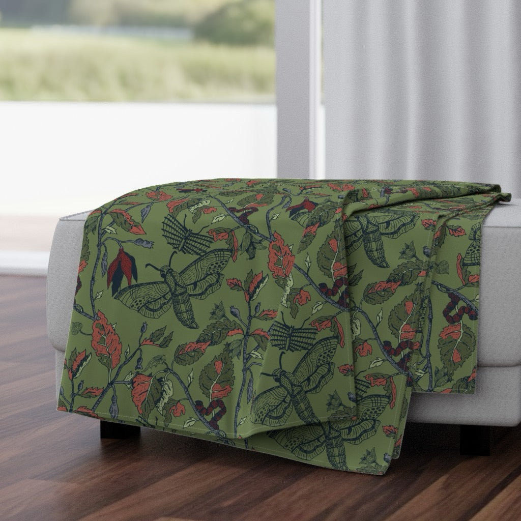 Umbral Bloom Velvet Throw Blanket