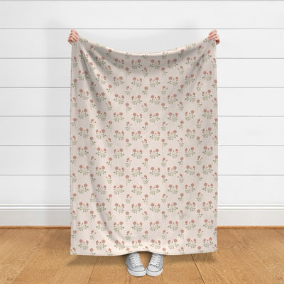 Rosehip Meadow Velvet Throw Blanket