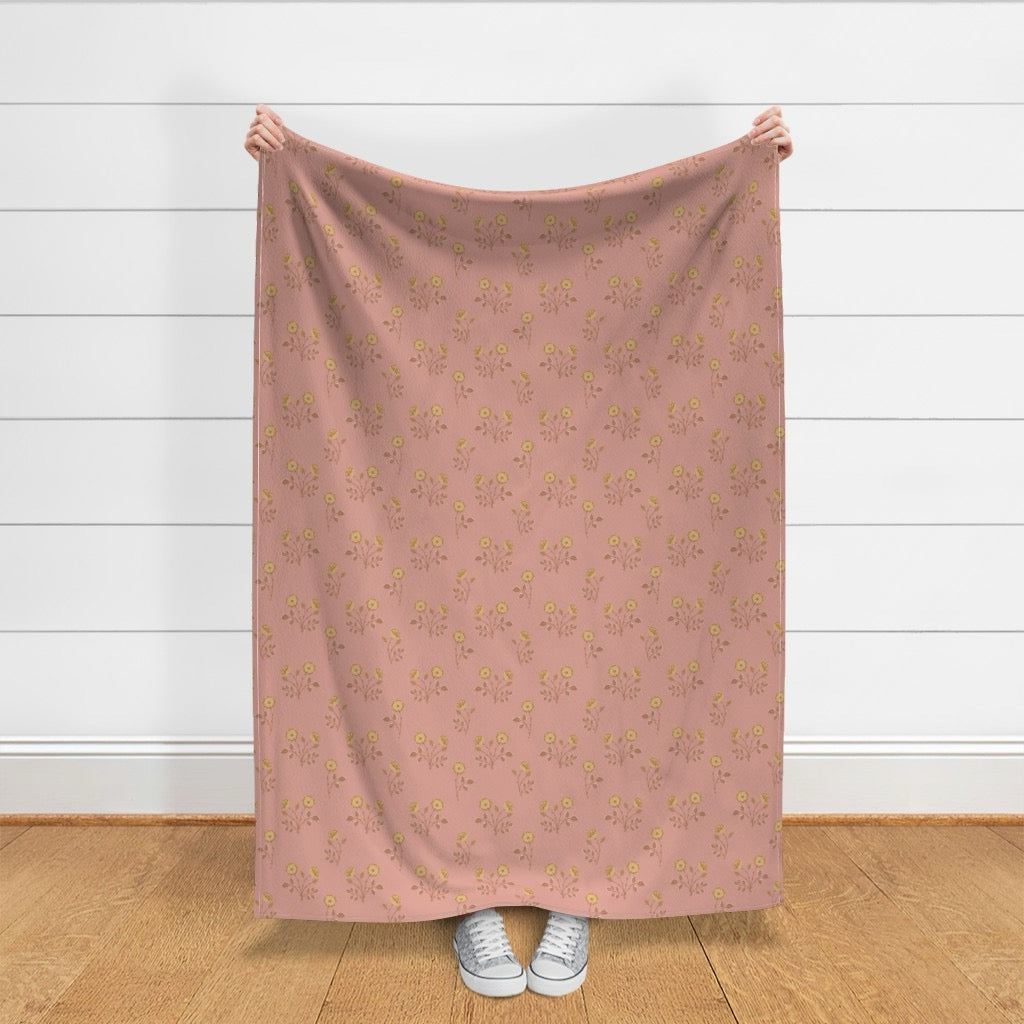 Rosehip Meadow Velvet Throw Blanket