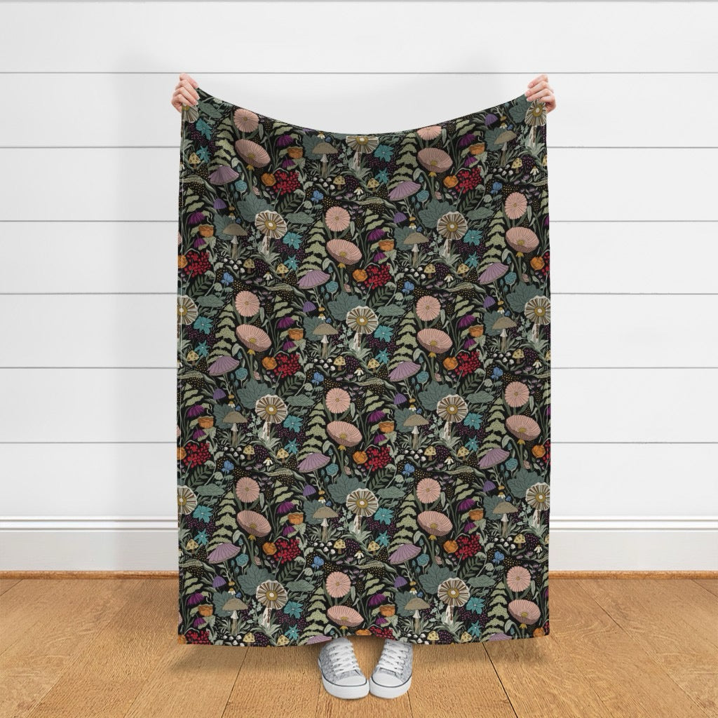 Forest Floor Velvet Throw Blanket