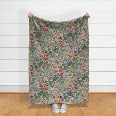Forest Floor Velvet Throw Blanket