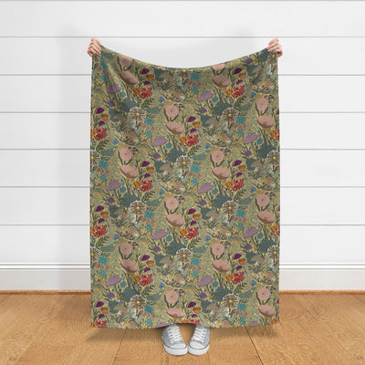 Forest Floor Velvet Throw Blanket