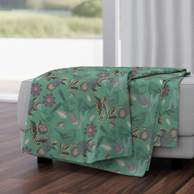 Meadow Song Velvet Throw Blanket