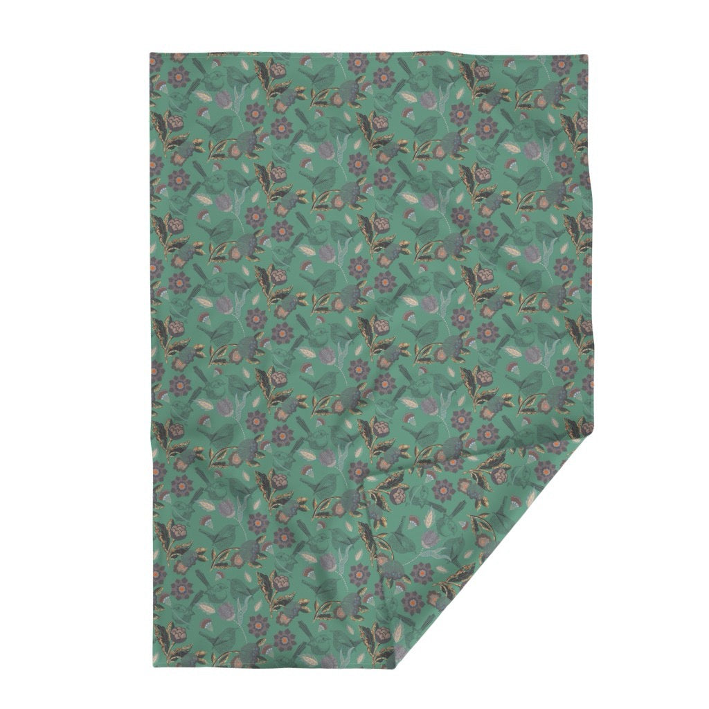 Meadow Song Velvet Throw Blanket