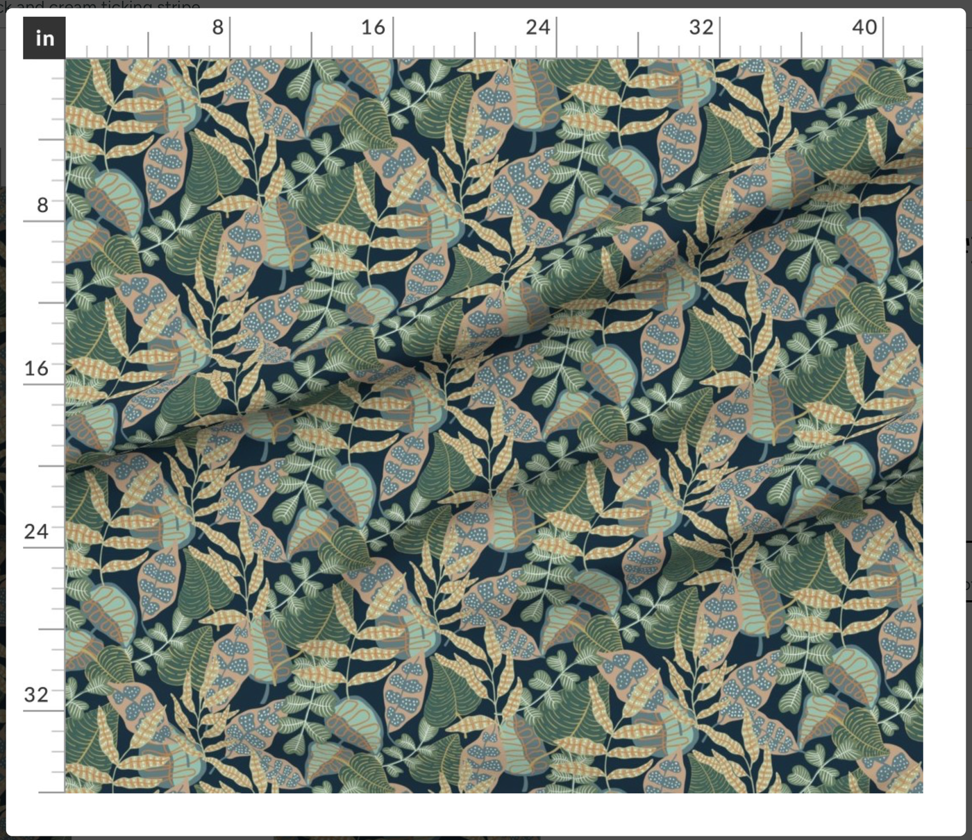 Jungle Flora in Green Fabric