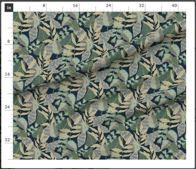 Jungle Flora in Green Fabric