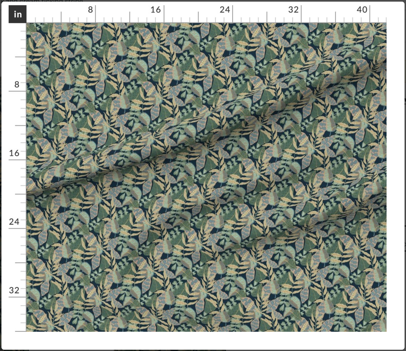 Jungle Flora in Green Fabric