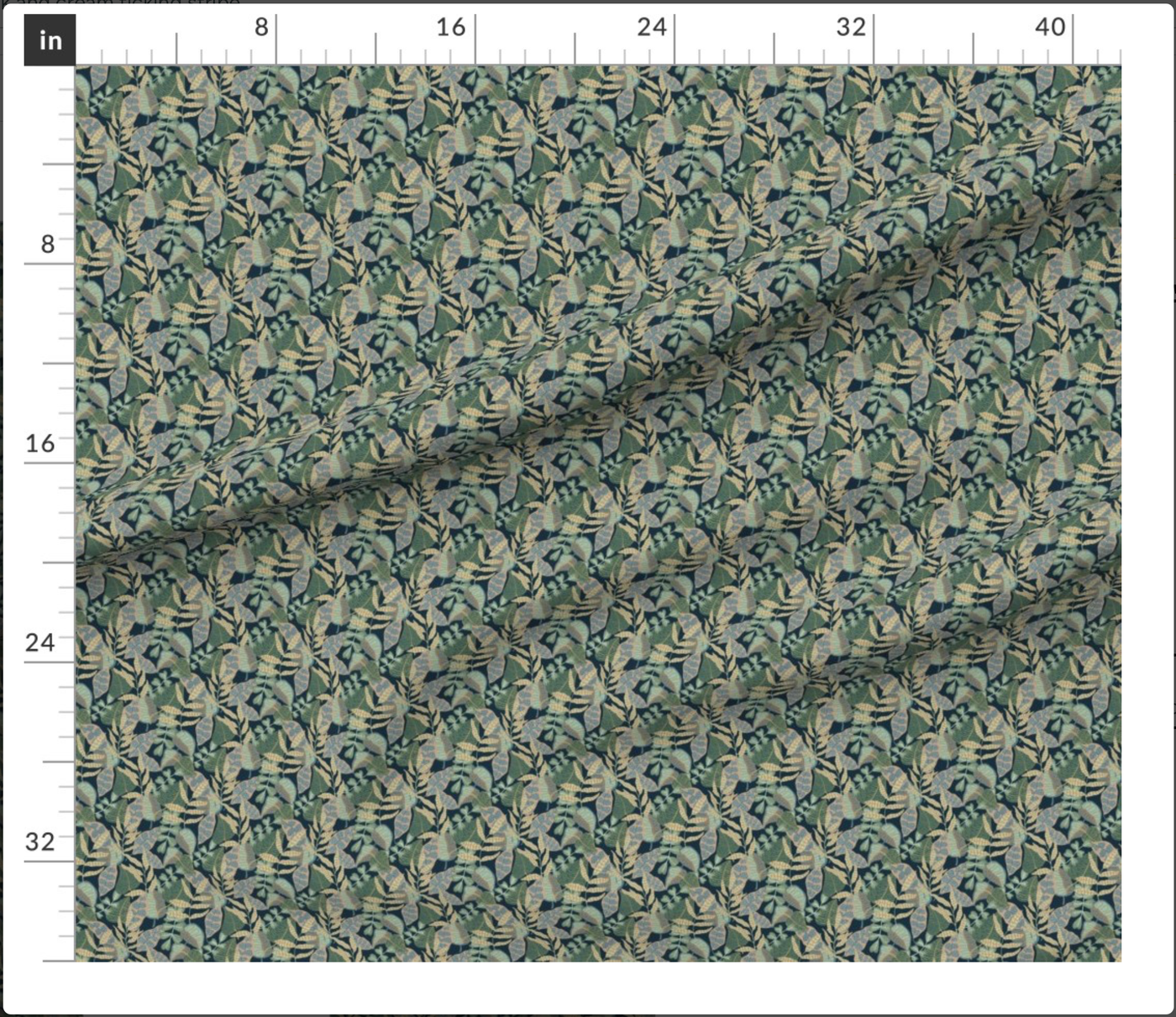 Jungle Flora in Green Fabric