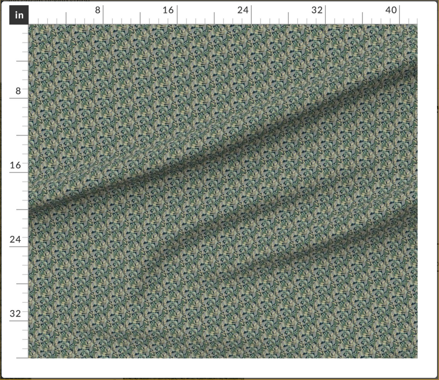 Jungle Flora in Green Fabric