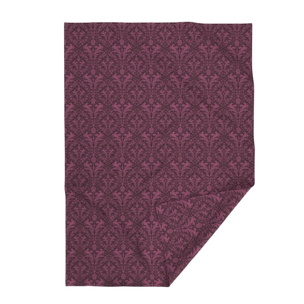 Aviary Damask Velvet Throw Blanket