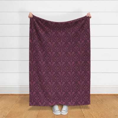 Aviary Damask Velvet Throw Blanket