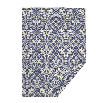 Aviary Damask Velvet Throw Blanket
