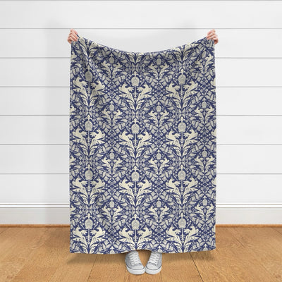 Aviary Damask Velvet Throw Blanket