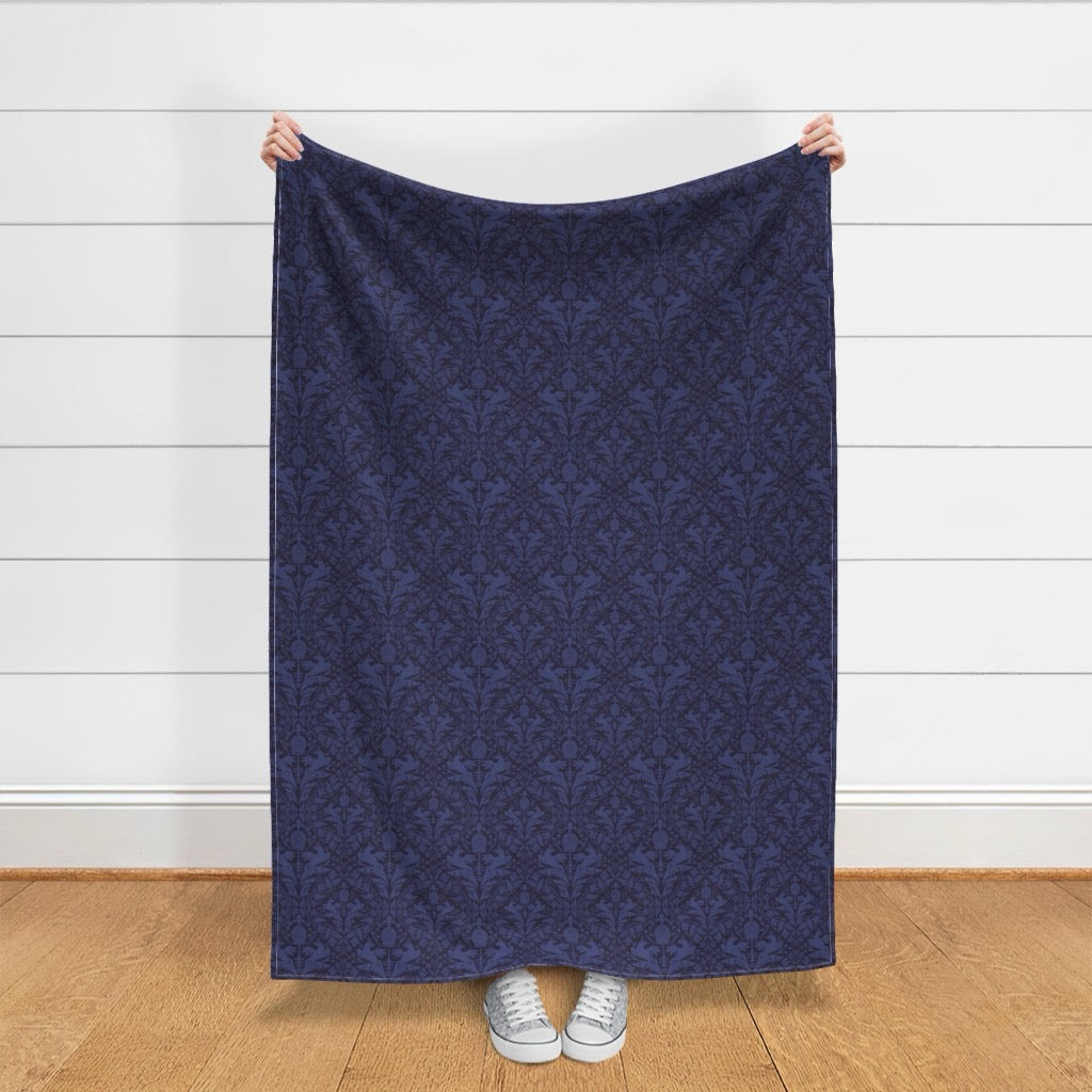 Aviary Damask Velvet Throw Blanket