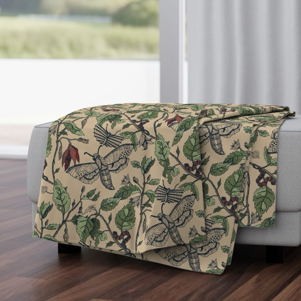 Umbral Bloom Velvet Throw Blanket