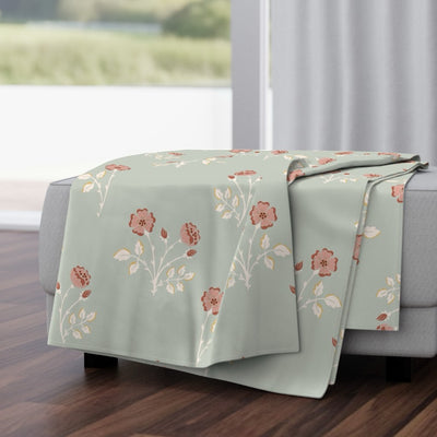 Rosehip Meadow Velvet Throw Blanket