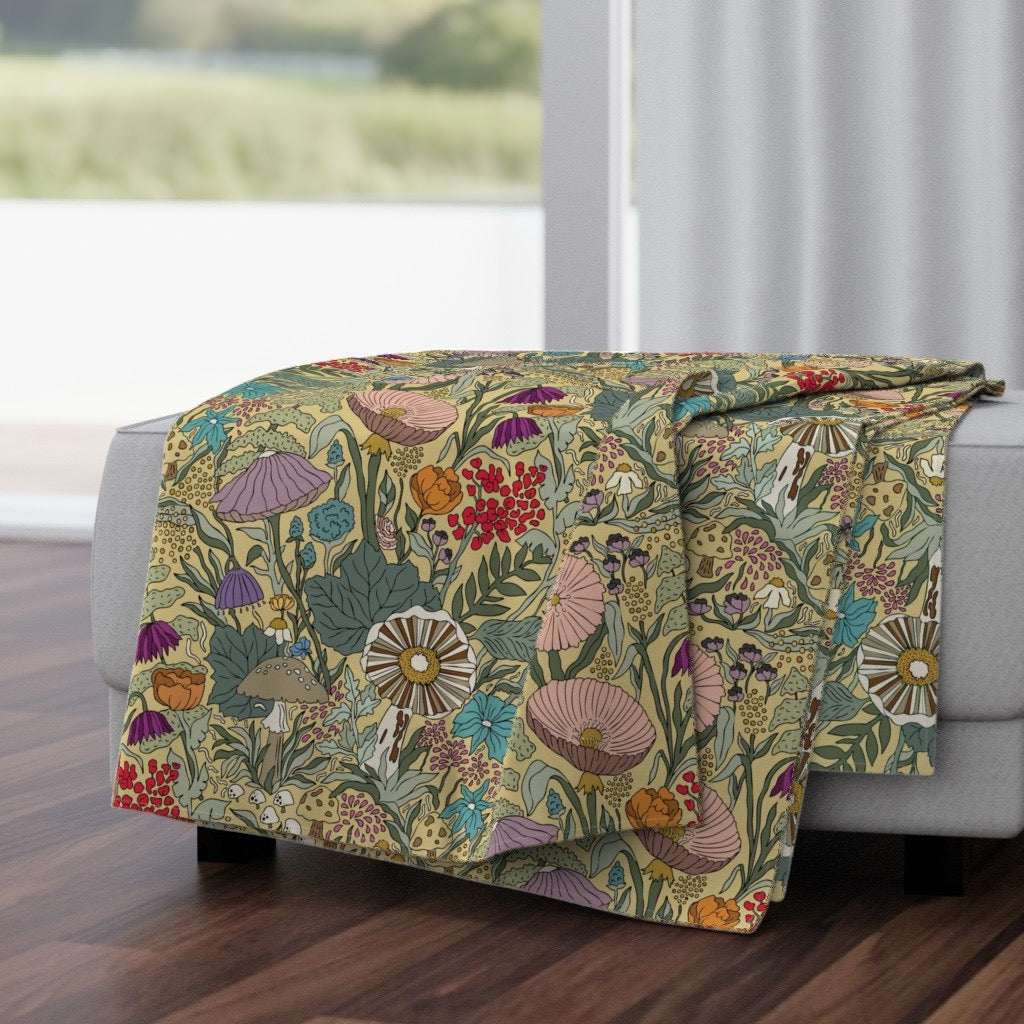 Forest Floor Velvet Throw Blanket