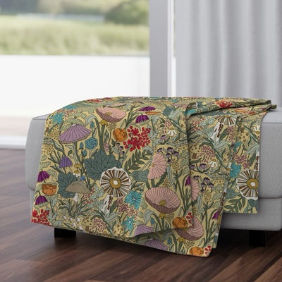 Forest Floor Velvet Throw Blanket