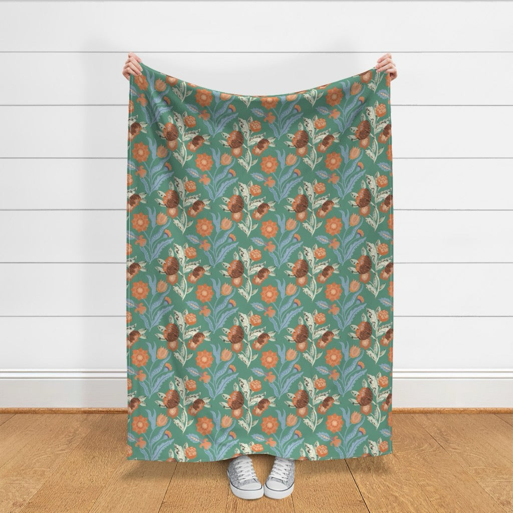 Eglantine Tangle Velvet Throw Blanket