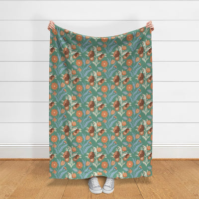 Eglantine Tangle Velvet Throw Blanket