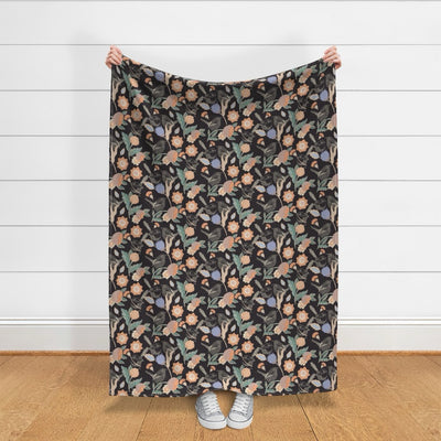 Meadow Song Velvet Throw Blanket