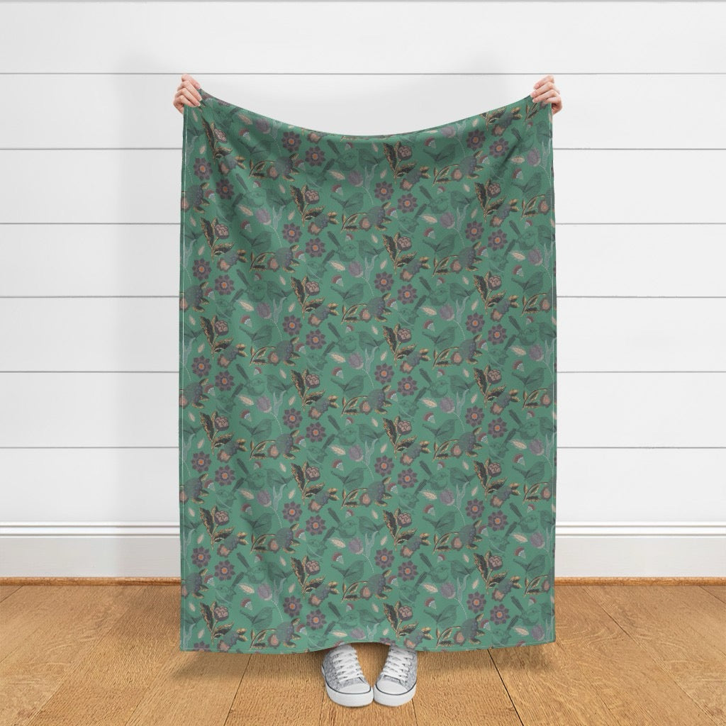 Meadow Song Velvet Throw Blanket