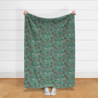 Meadow Song Velvet Throw Blanket