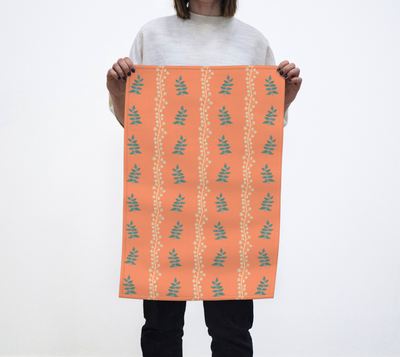 Stem & Sprig in Orange Tea Towel