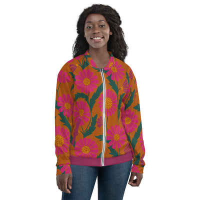 Pink Daisies Unisex Bomber Jacket