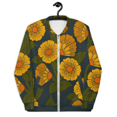 Yellow Bloom Unisex Bomber Jacket