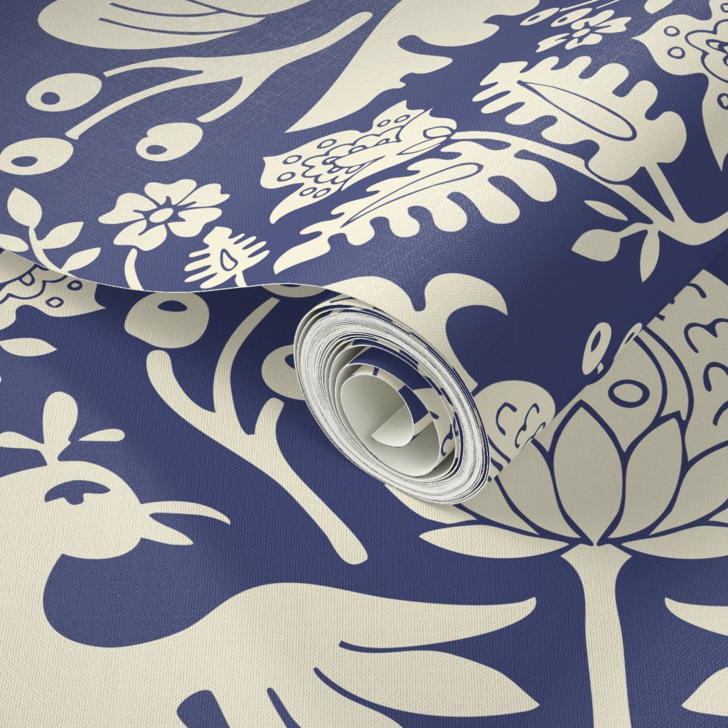 Aviary Damask Wallpaper