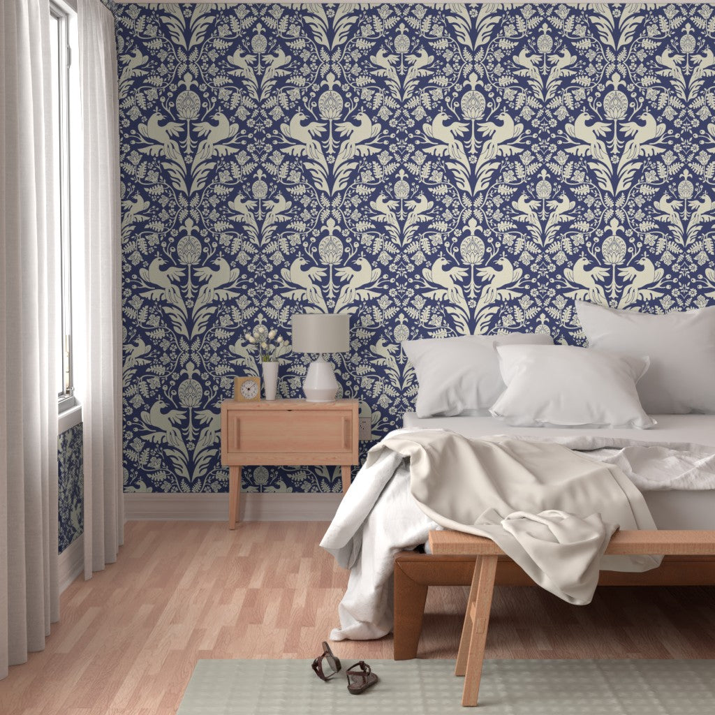 Aviary Damask Wallpaper