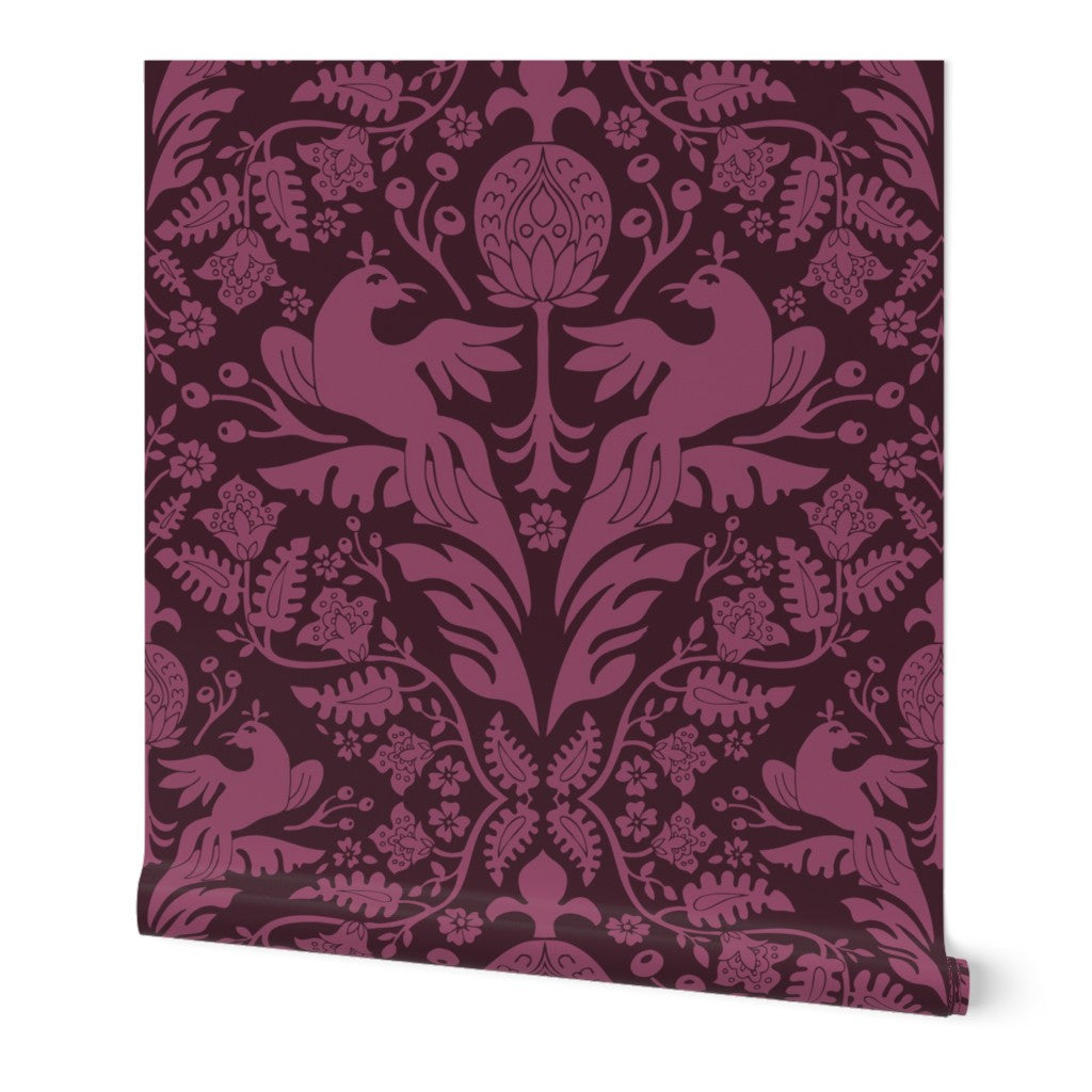 Aviary Damask Wallpaper