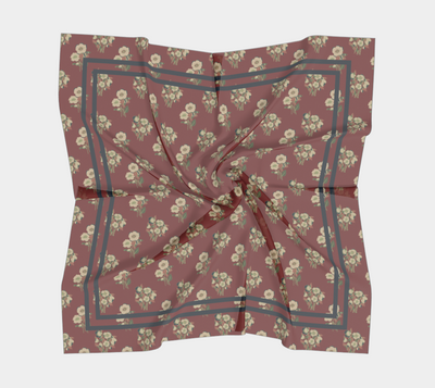 Nightshade Scatter Scarf - Hellebore Floral on Deep Crimson
