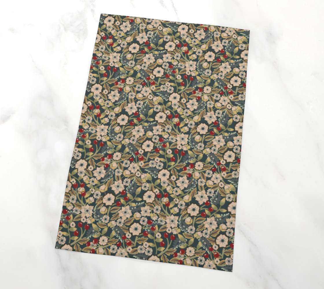 Tea Towel | Scattered Floral in Blue | Eco-Friendly | Vibrant, Fade Proof (17" x 26")