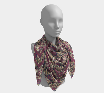 Berry Bramble Scarf - Vintage-Inspired Floral Vine Print in Green
