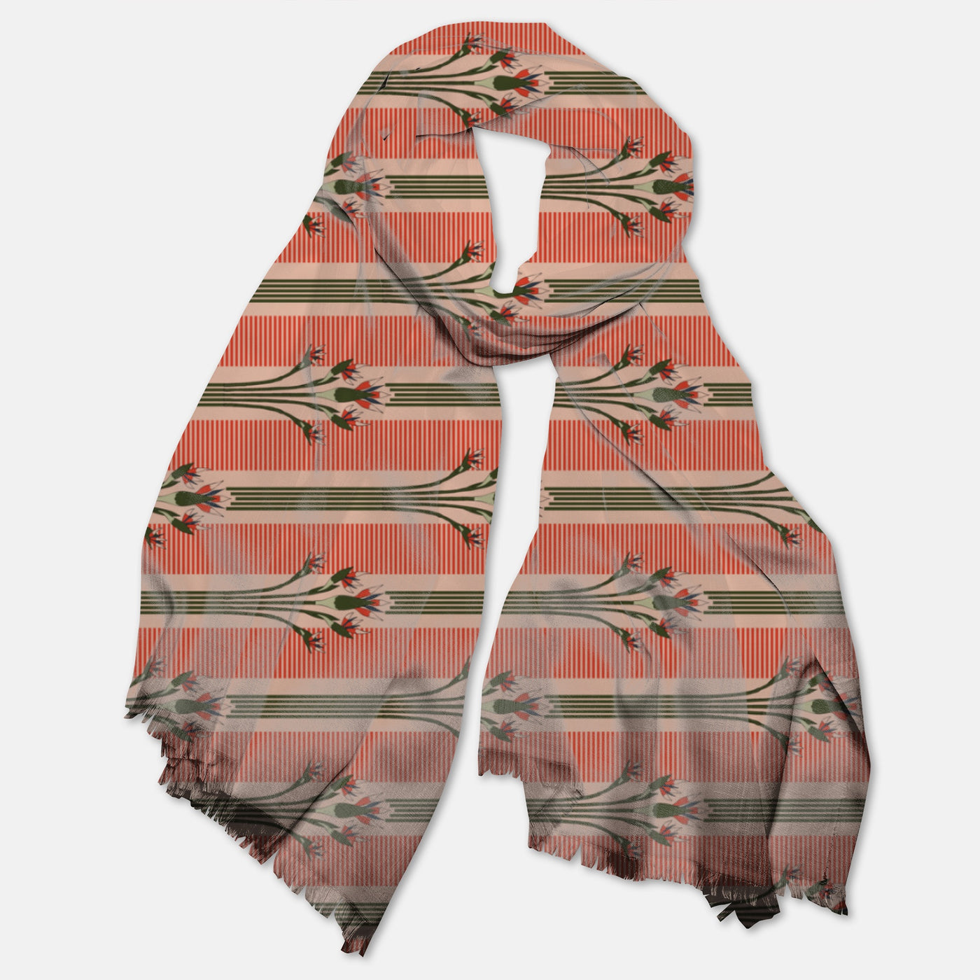 Birds of Paradise in Pink Pashmina Scarf
