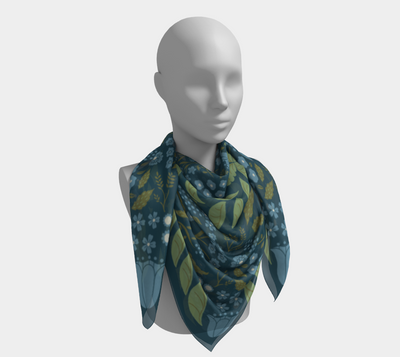 Spring Garden in Blue Scarf