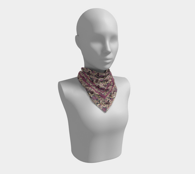 Berry Bramble Scarf - Vintage-Inspired Floral Vine Print in Green